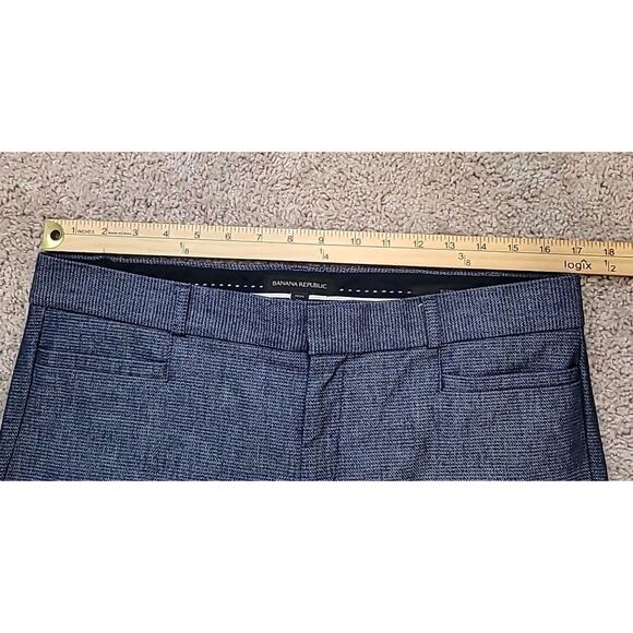 Banana Republic Sloan Cropped Pants Blue Textured Sz 10P Slimming Fit • EUC - Picture 5 of 9
